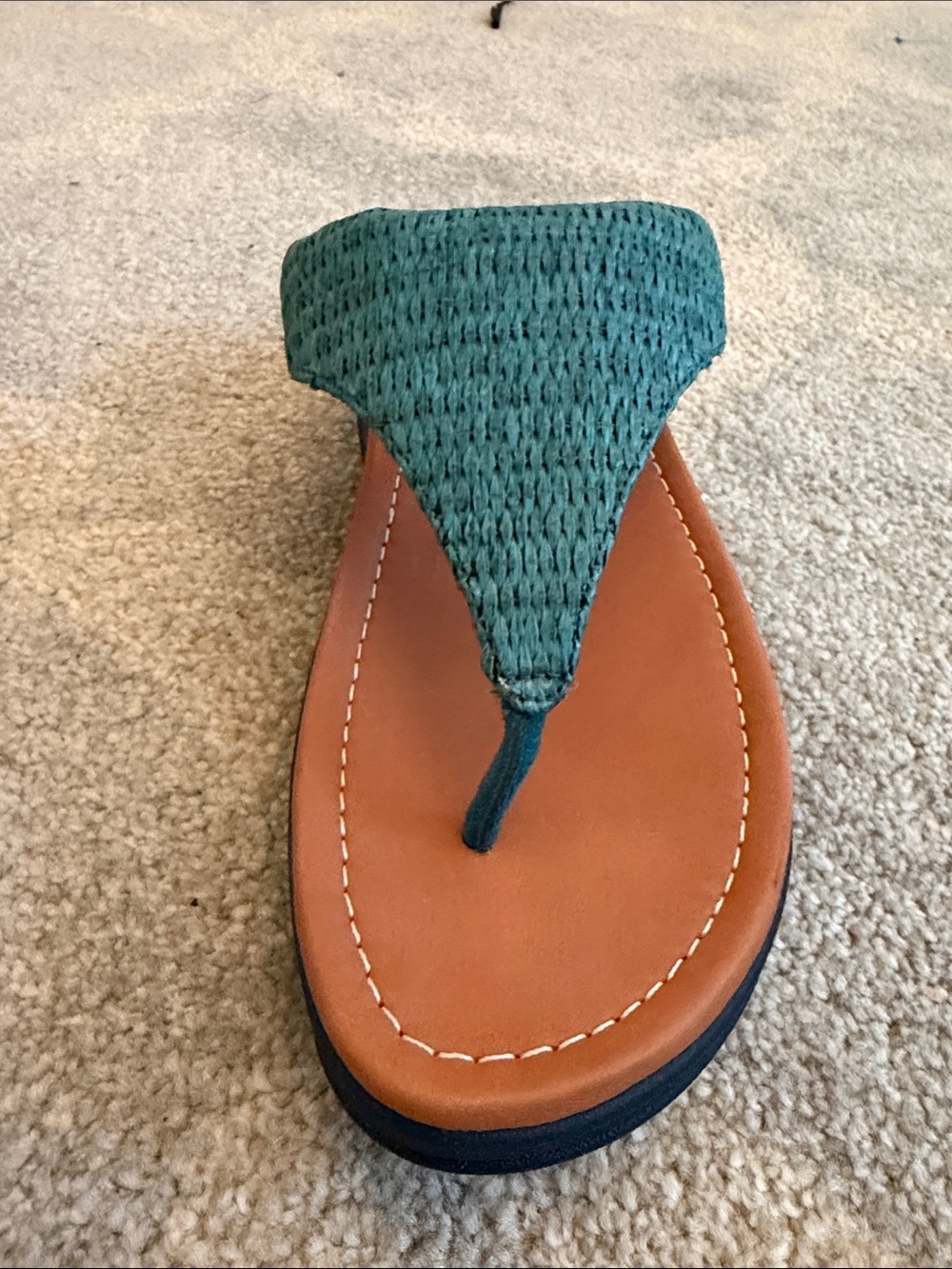 FitFlop Sea Blue Raffia Weave Toe-Thong Wedge Sandals Women’s US 8 EU 39 - Picture 5 of 7